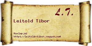 Leitold Tibor névjegykártya